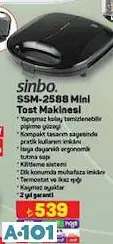 SİNBO SSM-2588 MİNİ TOST MAKİNESİ